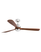 Lubų ventiliatorius Faro Lantau-G, su šviestuvu, nikelio spalvos