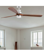 Lubų ventiliatorius Faro Lantau-G, su šviestuvu, nikelio spalvos