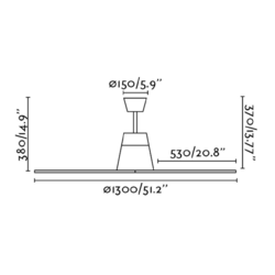 Lubų ventiliatorius Faro Typhoon, su DC varikliu, baltos spalvos