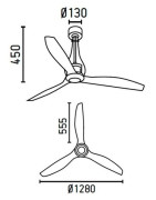 Lubų ventiliatorius Faro Mini Eterfan, su DC varikliu, baltas