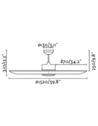 Lubų ventiliatorius Faro Tonic LED, su šviestuvu, rudas