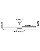 Lubų ventiliatorius Faro Century LED, su šviestuvu, pilkas