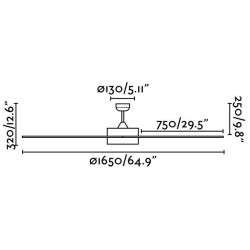 Lubų ventiliatorius Faro Century LED, su šviestuvu, pilkas