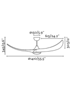 Lubų ventiliatorius Faro Bahamas LED, su šviestuvu, baltas