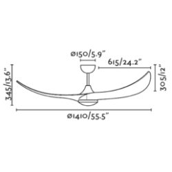 Lubų ventiliatorius Faro Bahamas LED, su šviestuvu, baltas