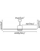 Lubų ventiliatorius Faro Tilos, su šviestuvu, rudos spalvos