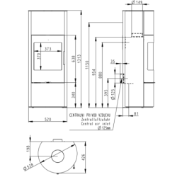 Plieninė krosnelė Romotop Palea 03, 6.5kW