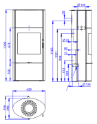 Plieninė krosnelė Romotop Ovalis 03A, 8kW