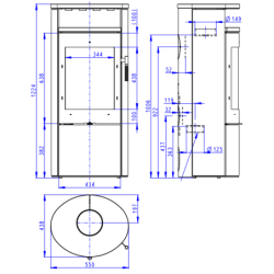 Plieninė krosnelė Romotop Lugo N 04, su apdaila, 8kW