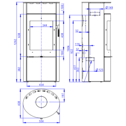Plieninė krosnelė Romotop Lugo N 03, 8kW