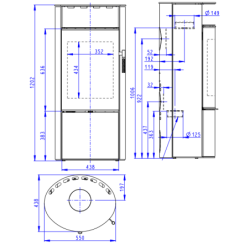 Plieninė krosnelė Romotop Lugano 03, 8kW