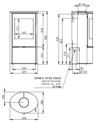 Plieninė krosnelė Romotop Laredo 04, su apdaila, 6.5kW