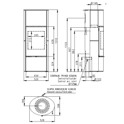 Plieninė krosnelė Romotop Laredo 04A, su apdaila, 6.5kW