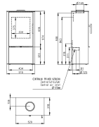 Plieninė krosnelė Romotop Laredo F 03, 6.5kW