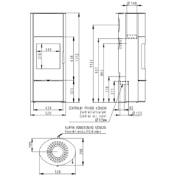 Plieninė krosnelė Romotop Evora 03A, 6.5kW