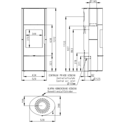 Plieninė krosnelė Romotop Evora 04A, smėlio akmens apdaila