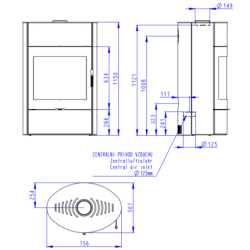 Plieninė krosnelė Romotop Burgos 03, 10kW