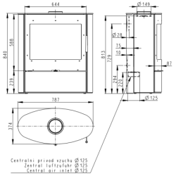 Plieninė krosnelė Romotop Navia 03, 8kW