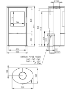 Plieninė krosnelė Romotop Evora 02, su apdaila, 6.5kW