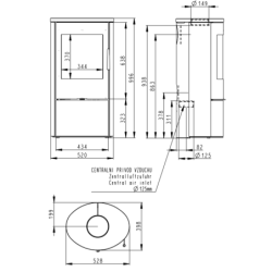 Plieninė krosnelė Romotop Evora 02, su apdaila, 6.5kW