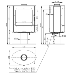 Plieninė krosnelė Romotop Ovalis T 03, 8kW