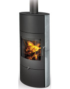 Plieninė krosnelė Romotop Ovalis 02A, muilo akmens apdaila, 8kW