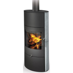 Plieninė krosnelė Romotop Ovalis 02A, muilo akmens apdaila, 8kW