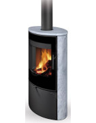 Plieninė krosnelė Romotop Ovalis G 02, muilo akmens apdaila, 8kW