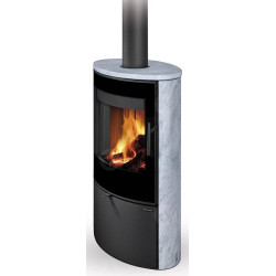 Plieninė krosnelė Romotop Ovalis G 02, muilo akmens apdaila, 8kW