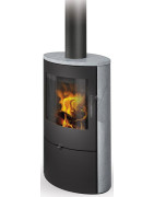 Plieninė krosnelė Romotop Ovalis 02, muilo akmens apdaila, 8kW
