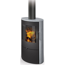 Plieninė krosnelė Romotop Ovalis 02, muilo akmens apdaila, 8kW