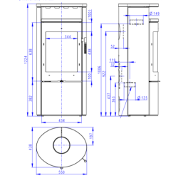 Plieninė krosnelė Romotop Lugo N 02, 8kW