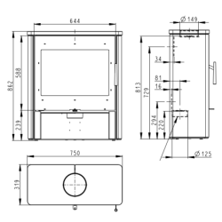 Plieninė krosnelė Romotop Salem 02, muilo akmens apdaila, 8kW