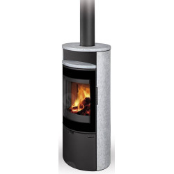 Plieninė krosnelė Romotop Lugano 02, muilo akmens apdaila, 8kW