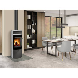 Plieninė krosnelė Romotop Lugano 02, muilo akmens apdaila, 8kW