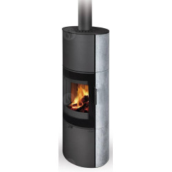 Plieninė krosnelė Romotop Lugano 02A, muilo akmens apdaila, 8kW