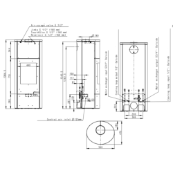 Plieninė krosnelė Romotop Lugo 02W, su šilumokaičiu, 10kW