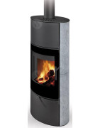 Plieninė krosnelė Romotop Ovalis G 02A, muilo akmens apdaila,8kW