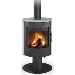 Plieninė krosnelė Romotop Ovalis T 02, muilo akmens apdaila, 8kW