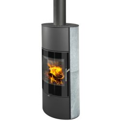 Plieninė krosnelė Romotop Laredo 02A, muilo akmens apdaila,6.5kW