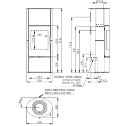 Plieninė krosnelė Romotop Laredo 02A, muilo akmens apdaila,6.5kW