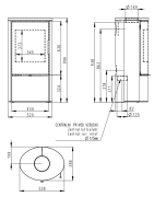 Plieninė krosnelė Romotop Laredo 02, muilo akmens apdaila, 6.5kW