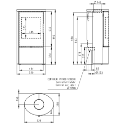 Plieninė krosnelė Romotop Laredo 02, muilo akmens apdaila, 6.5kW