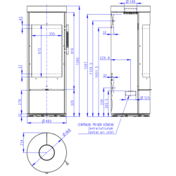 Plieninė krosnelė Romotop Alea 02, muilo akmens apdaila, 7.4kW
