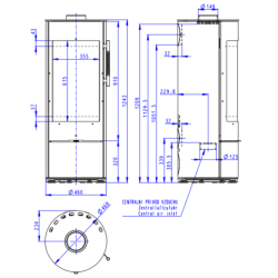 Plieninė krosnelė Romotop Alea 03, 7.4kW