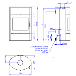 Plieninė krosnelė Romotop Burgos 04, smėlio akmens apdaila, 10kW