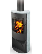 Plieninė krosnelė Romotop Alpera 02, muilo akmens apdaila, 6.5kW