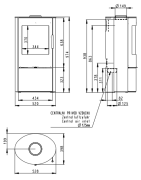Plieninė krosnelė Romotop Evora 03, 6.5kW