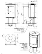Plieninė krosnelė Romotop Laredo T 01 (990901), su apdaila, 6.5kW