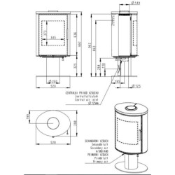 Plieninė krosnelė Romotop Laredo T 01 (990901), su apdaila, 6.5kW